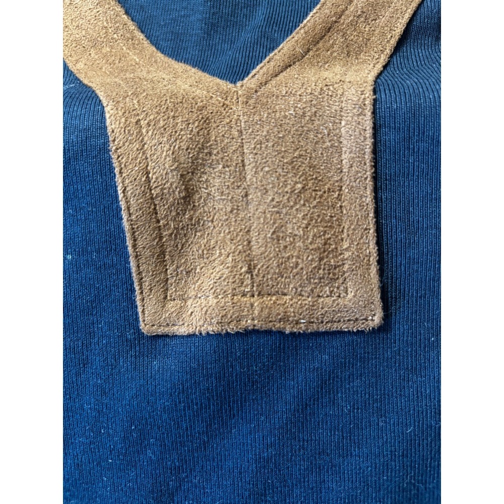 Lauren Ralph Lauren Navy Blue Suede Trim V-Neck Long Sleeve Tunic Top XL - Picture 4 of 12